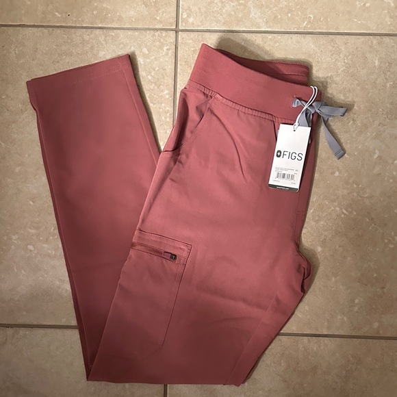 BNWT LADIES FIGS YOLA WITH YOGA WAISTBAND SKINNY SCRUB PANTS SIZE XS MAU - Picture 1 of 2